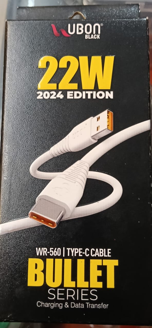 UBON BLACK 22W TYPE-C CABLE